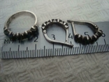 Set of earrings Onyx ring Silver 925 Star No. 124, photo number 7