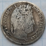 Франция 1 франк, 1834 Отметка монетного двора: "W" - Лилль, фото №3
