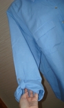 Tu пог 73 батал стильная женская рубашка лен небесного голубая длинный /3/4/ рукав, фото №8
