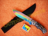 Нож охотничий туристический Хамелеон с чехлом битой 28см, фото №2