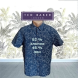Ted Baker Хлопок +лен Стильная мужская рубашка под *джинс* в принт 4, фото №2