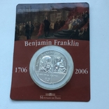 1/4 евро 2006 Франция серебро Бенжамин Франклин, фото №2