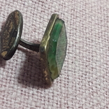 Запонка, зелёный камень, фото №4