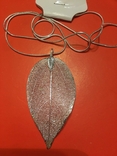 Цепочка с брелком серебряный листок., фото №2