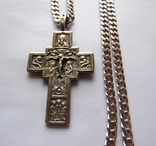 Крест с цепью серебро 925, фото №3