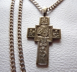Крест с цепью серебро 925, фото №5