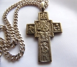 Крест с цепью серебро 925, фото №6