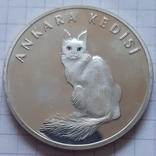 Туреччина, ангорська кішка, 20 нових лір, срібло, 2005 рік, фото №7