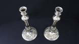 A pair of antique candlesticks, silver-plated bronze, the end of the XIX century, photo number 3