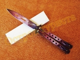 Нож бабочка Фиолетовый Градиент нож балисонг, фото №2
