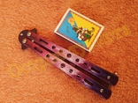 Нож бабочка Фиолетовый Градиент нож балисонг, фото №7