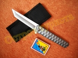 Нож складной тактический silver клинок танто с чехлом, фото №3
