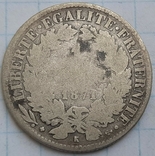 Франция 1 франк, 1871 Отметка монетного двора: "K" - Бордо, numer zdjęcia 3
