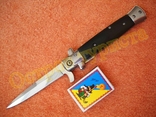 Нож складной выкидной Стилет полуавтомат 23 см черный, фото №4