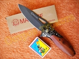 Нож складной Mastiff DA163 флиппер инерционный дерево клипса 20см, фото №2