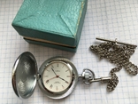 Часы Чайка карманные кварц с шатленом состояние новых, фото №2