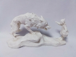 Figurine of the USSR polymer, plastic 25 cm wolf and red riding hood fairy tale, photo number 2