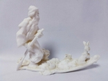 Figurine of the USSR polymer, plastic 26 cm length fairy tale grandfather Mazai and hares, photo number 2