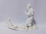Figurine of the USSR polymer, plastic 26 cm length fairy tale grandfather Mazai and hares, photo number 3
