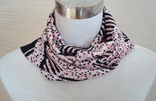 Красивый шарф женский двухсторонний черно-розовый, фото №4