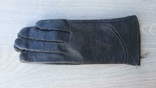 Женские черные демисезонные кожаные перчатки Romania, фото №3