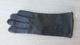 Женские черные демисезонные кожаные перчатки Romania, photo number 4