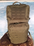 Рюкзак тактический военный 45 литров прочная ткань и фурнитура цвета хаки, фото №3
