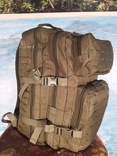 Рюкзак тактический военный 45 литров прочная ткань и фурнитура цвета хаки, фото №6