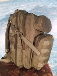 Рюкзак тактический военный 25 литров прочная ткань и фурнитура цвета хаки, фото №3