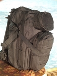 Рюкзак тактический военный 25 литров прочная ткань и фурнитура цвет черный, фото №2