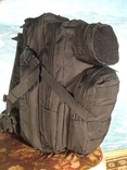 Рюкзак тактический военный 25 литров прочная ткань и фурнитура цвет черный, фото №4
