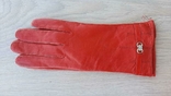 Женские демисезонные кожаные перчатки Paizong (красные), фото №2