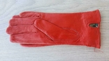 Женские демисезонные кожаные перчатки Paizong (красные), фото №4
