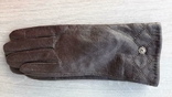 Женские демисезонные кожаные перчатки Paizong (темно-коричневые), фото №2