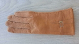 Женские демисезонные кожаные перчатки Paizong (светло-коричневые), фото №2