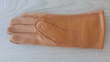 Женские демисезонные кожаные перчатки Paizong (светло-коричневые), фото №3