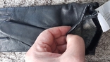 Женские кожаные перчатки с тонким мехом (уценка), фото №4