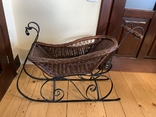 Large antique sleigh - horse cradle Christmas home interior decoration Germany, photo number 2