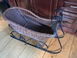 Large antique sleigh - horse cradle Christmas home interior decoration Germany, photo number 5