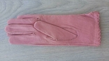 Женские демисезонные кожаные перчатки Vicini (розовые), фото №3