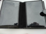 Кожаная двойная обложка на паспорт dr.koffer (лакированная, черная), фото №5