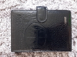 Кожаная двойная обложка на паспорт dr.koffer (лакированная, черная), фото №2