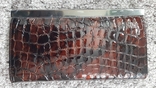  Большой женский кожаный кошелек Dr.Koffer (лакированная кожа, коричневый), фото №3