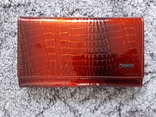  Женский кожаный кошелек Dr.Koffer (лакированный, оранжево-черный), фото №2