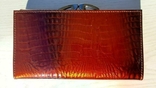  Женский кожаный кошелек Dr.Koffer (лакированный, оранжево-черный), numer zdjęcia 4
