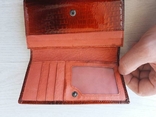  Женский кожаный кошелек Dr.Koffer (лакированный, оранжево-черный), фото №7