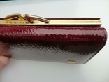 Женский кожаный кошелек HASSION (лакированная кожа, бордовый), фото №4