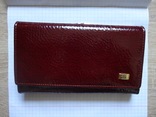 Женский кожаный кошелек HASSION (лакированная кожа, бордовый), фото №7