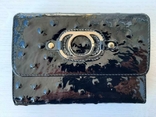 Женский кожаный кошелек HASSION на молнии (лакированная кожа, черный), фото №3