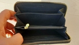 Женский кожаный кошелек HASSION на молнии (лакированная кожа, черно-зеленый), фото №4